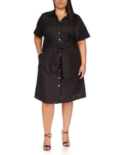 MICHAEL Michael Kors Plus Size Poplin Tie Front Dress
