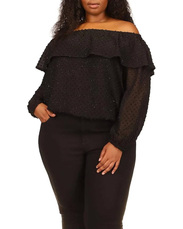 MICHAEL Michael Kors Plus Size Clip Chiffon Off Shoulder Top MICHAEL Michael Kors Plus Size Clip Chiffon Off Shoulder Top -MICHAEL Michael Kors 613tZKiQ7L. AC SR736920