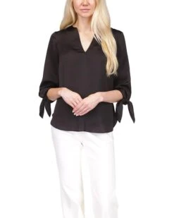 MICHAEL Michael Kors Solid Satin Tie Top