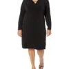MICHAEL Michael Kors Plus Size Center Front Ring Cutout Long Sleeve Dress