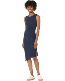 MICHAEL Michael Kors Petite Solid Crew Neck Drape Dress