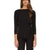 MICHAEL Michael Kors Petite Solid Twist 3/4 Sleeve Top