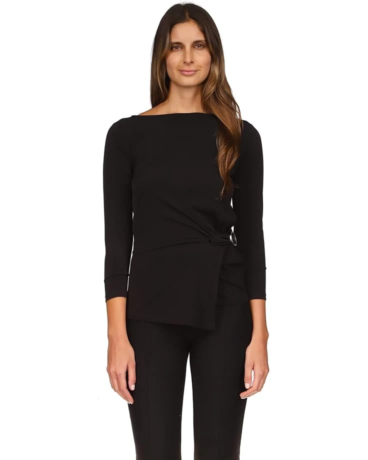 MICHAEL Michael Kors Petite Solid Twist 3/4 Sleeve Top MICHAEL Michael Kors Petite Solid Twist 3/4 Sleeve Top -MICHAEL Michael Kors