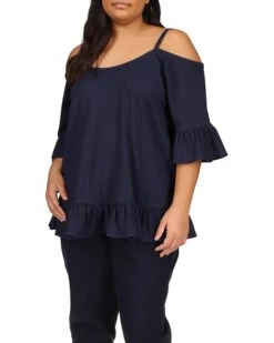 MICHAEL Michael Kors Plus Size Cold-Shoulder Ruffle Top