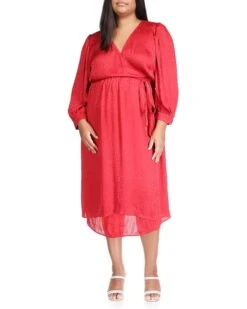 MICHAEL Michael Kors Plus Size Cheetah Jacquard Midi Wrap Dress