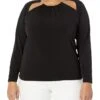 MICHAEL Michael Kors Plus Size Solid Chain Cutout Top