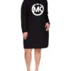 MICHAEL Michael Kors Plus Size Long Sleeve Circle MK Logo Hoodie Dress