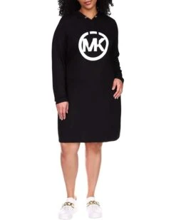 MICHAEL Michael Kors Plus Size Long Sleeve Circle MK Logo Hoodie Dress
