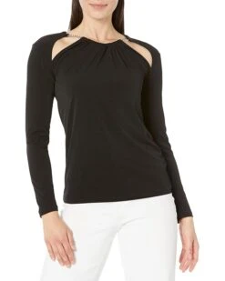 MICHAEL Michael Kors Solid Chain Cutout Top