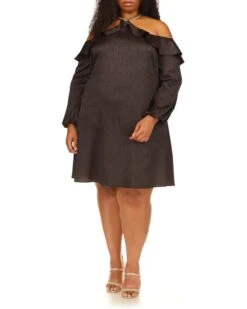 MICHAEL Michael Kors Plus Size Flounce Off Shoulder Mini Dress