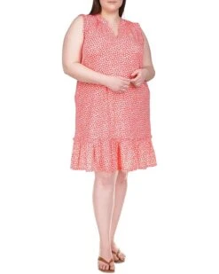 MICHAEL Michael Kors Plus Size Minipalm Ruffle Neck Tank Dress