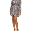 MICHAEL Michael Kors Foil Paisley Long Sleeve Flounce Dress -MICHAEL Michael Kors 718BdvySPRL. AC SR736920