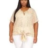 MICHAEL Michael Kors Plus Size Giraffe Grommet Neck Top
