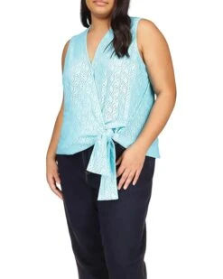 MICHAEL Michael Kors Plus Size Eyelet Wrap Top