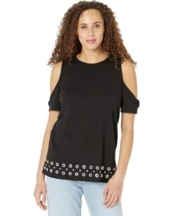 MICHAEL Michael Kors Short Sleeve Grommet Mix Tunic