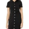 MICHAEL Michael Kors Short Sleeve Snap Ruched Mini Dress