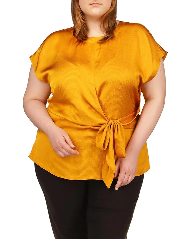 MICHAEL Michael Kors Plus Size Short Sleeve Wrap Top MICHAEL Michael Kors Plus Size Short Sleeve Wrap Top -MICHAEL Michael Kors