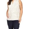 MICHAEL Michael Kors Plus Size Paisley Ruffle Popover Tank