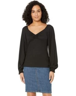 MICHAEL Michael Kors Long Sleeve Puff Sleeve Ruched Top