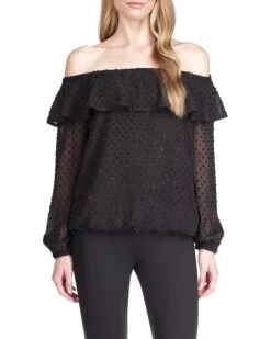 MICHAEL Michael Kors Petite Clip Chiffon Off Shoulder Top