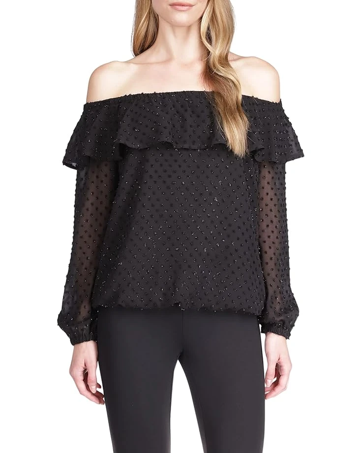 MICHAEL Michael Kors Petite Clip Chiffon Off Shoulder Top MICHAEL Michael Kors Petite Clip Chiffon Off Shoulder Top -MICHAEL Michael Kors