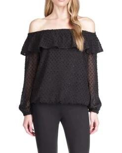 MICHAEL Michael Kors Clip Chiffon Off Shoulder Top