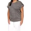MICHAEL Michael Kors Plus Size Stripe Snap Epaulette T-Shirt -MICHAEL Michael Kors 811FaxAqyL. AC SR736920