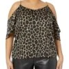 MICHAEL Michael Kors Plus Size Giraffe Cold-Shoulder Chain Top -MICHAEL Michael Kors 81977 VoNzL. AC SR736920