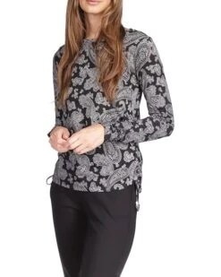 MICHAEL Michael Kors Print Ruched Long Sleeve Tee