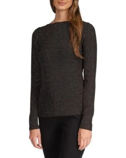 MICHAEL Michael Kors Metallic Long Sleeve Cowl Top