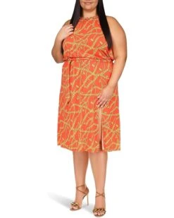 MICHAEL Michael Kors Plus Size Chain Neck Midi Dress