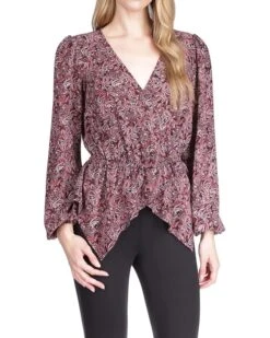 MICHAEL Michael Kors Pop Lux Paisley Wrap Top