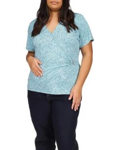 MICHAEL Michael Kors Plus Size Hardware Faux Wrap Top