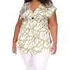 MICHAEL Michael Kors Plus Size Logo Chain Short Sleeve Ring Top