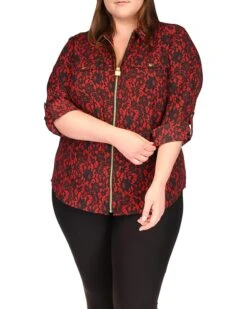 MICHAEL Michael Kors Plus Size Lace Dog Tag Top