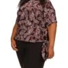 MICHAEL Michael Kors Plus Size Pop French Paisley Tie Top