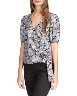 MICHAEL Michael Kors Foil Paisley Wrap Top