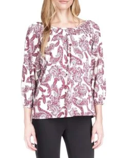 MICHAEL Michael Kors Petite Paisley Peasant Top
