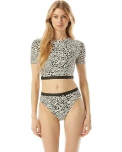 MICHAEL Michael Kors Abstract Animal Short Sleeve Rashguard