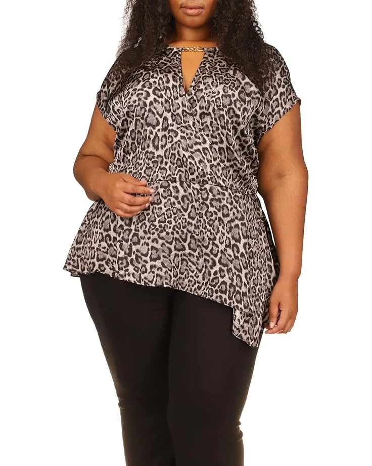MICHAEL Michael Kors Plus Size Wildcat Asymmetrical Hank Hem Top MICHAEL Michael Kors Plus Size Wildcat Asymmetrical Hank Hem Top -MICHAEL Michael Kors