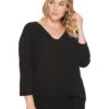 MICHAEL Michael Kors Plus Size V-Neck Mixed Media Top