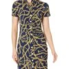 MICHAEL Michael Kors Chain Snap Ruched Mini Dress