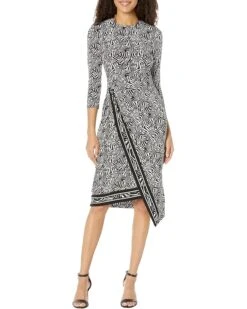 MICHAEL Michael Kors Zebra Asymmetrical Border Midi Skirt