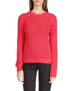 MICHAEL Michael Kors Crop Shaker Zip Sweater