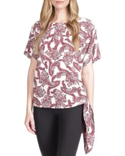 MICHAEL Michael Kors Pop Paisley Tie Top