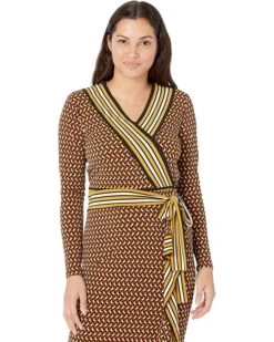 MICHAEL Michael Kors Geo Border Wrap Top