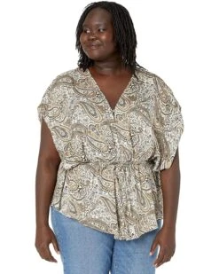 MICHAEL Michael Kors Plus Size Paisley Flounce Hem Top