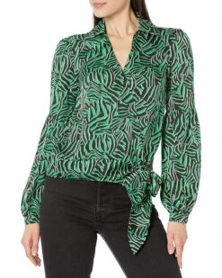MICHAEL Michael Kors Pop Zebra Wrap Top