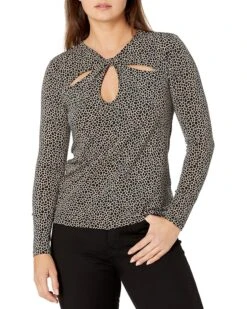 MICHAEL Michael Kors Petite Giraffe Twist Keyhole Top