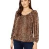 MICHAEL Michael Kors Leopard Peasant Top -MICHAEL Michael Kors 91Z3DpSUVsL. AC SR736920